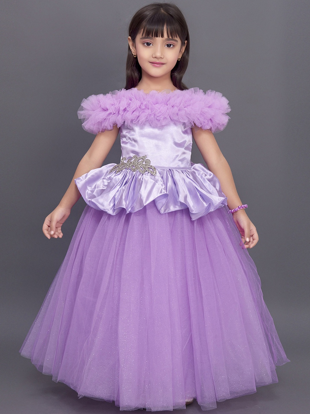 

Pink Chick Lavender Satin Maxi Dress