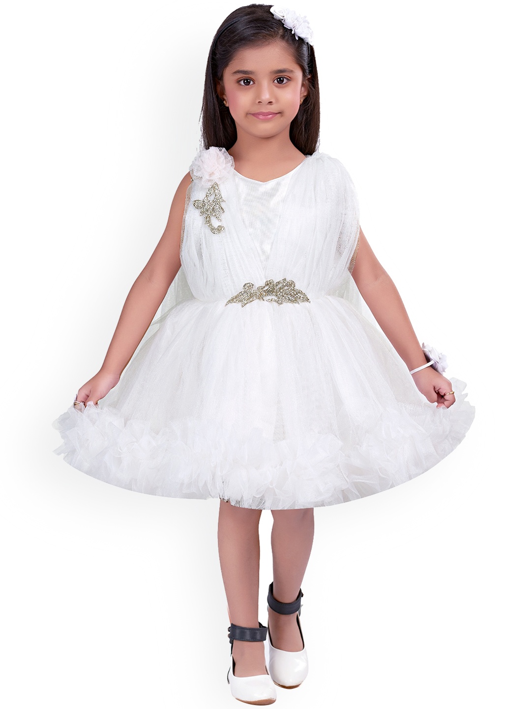 

Pink Chick White Net Dress