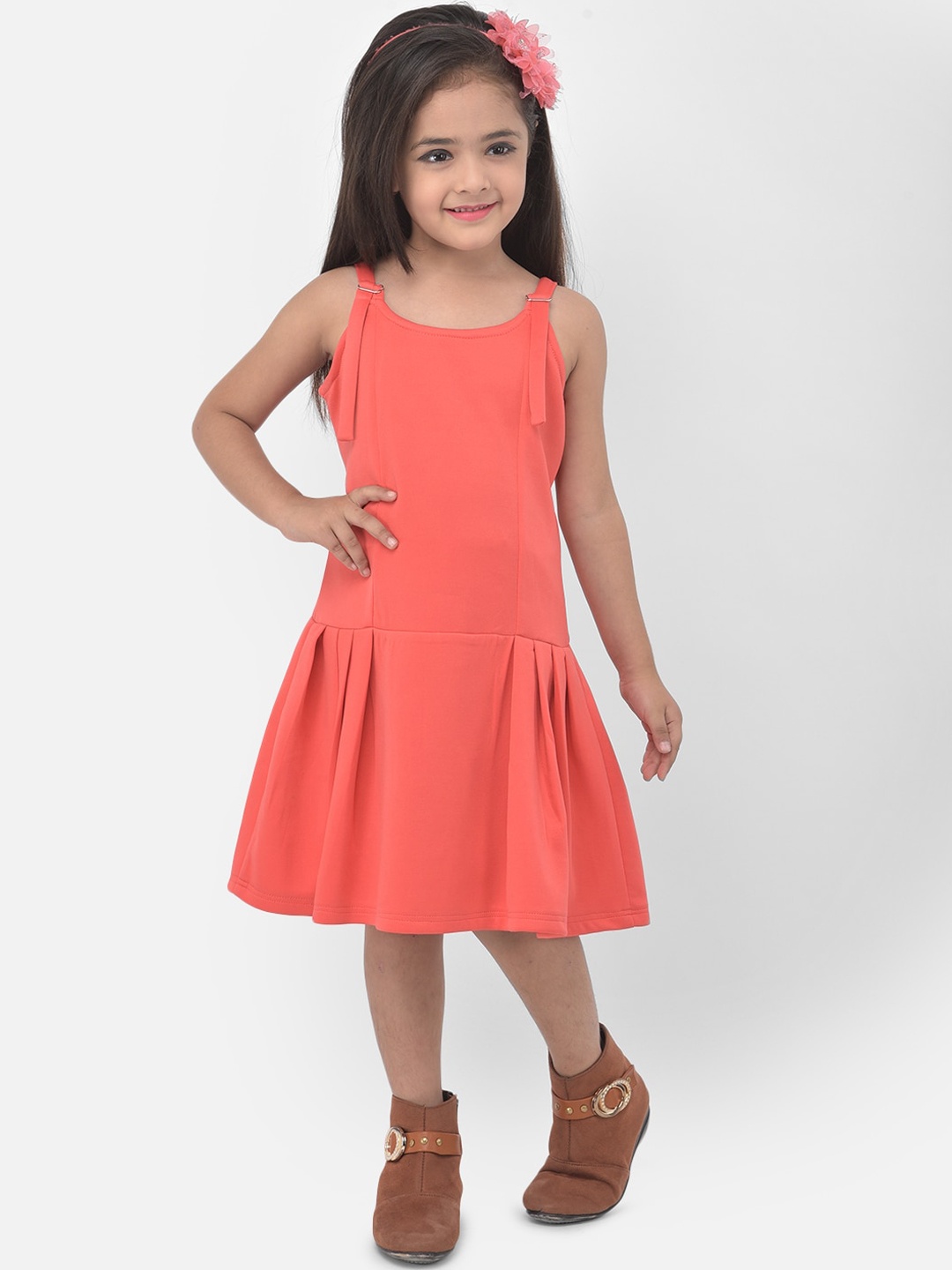 

Eavan Girls Coral Fit& Flare Dress