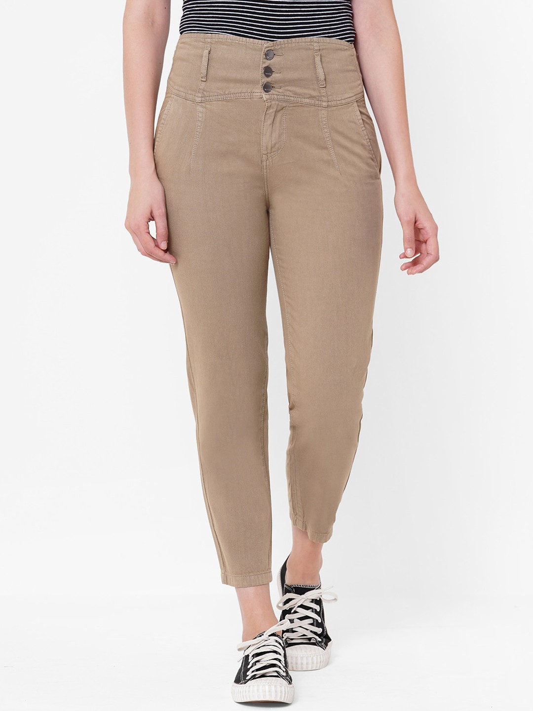 

Kraus Jeans Women Brown Solid Clean Look High-Rise Jeans