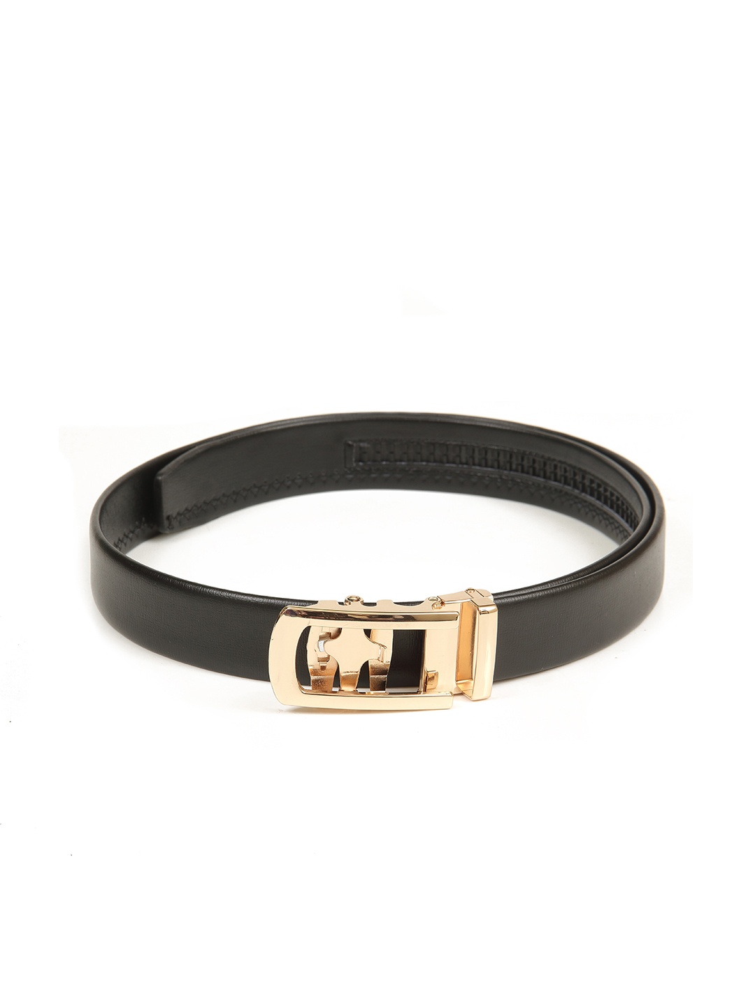 

Calvadoss Men Black Textured PU Belt