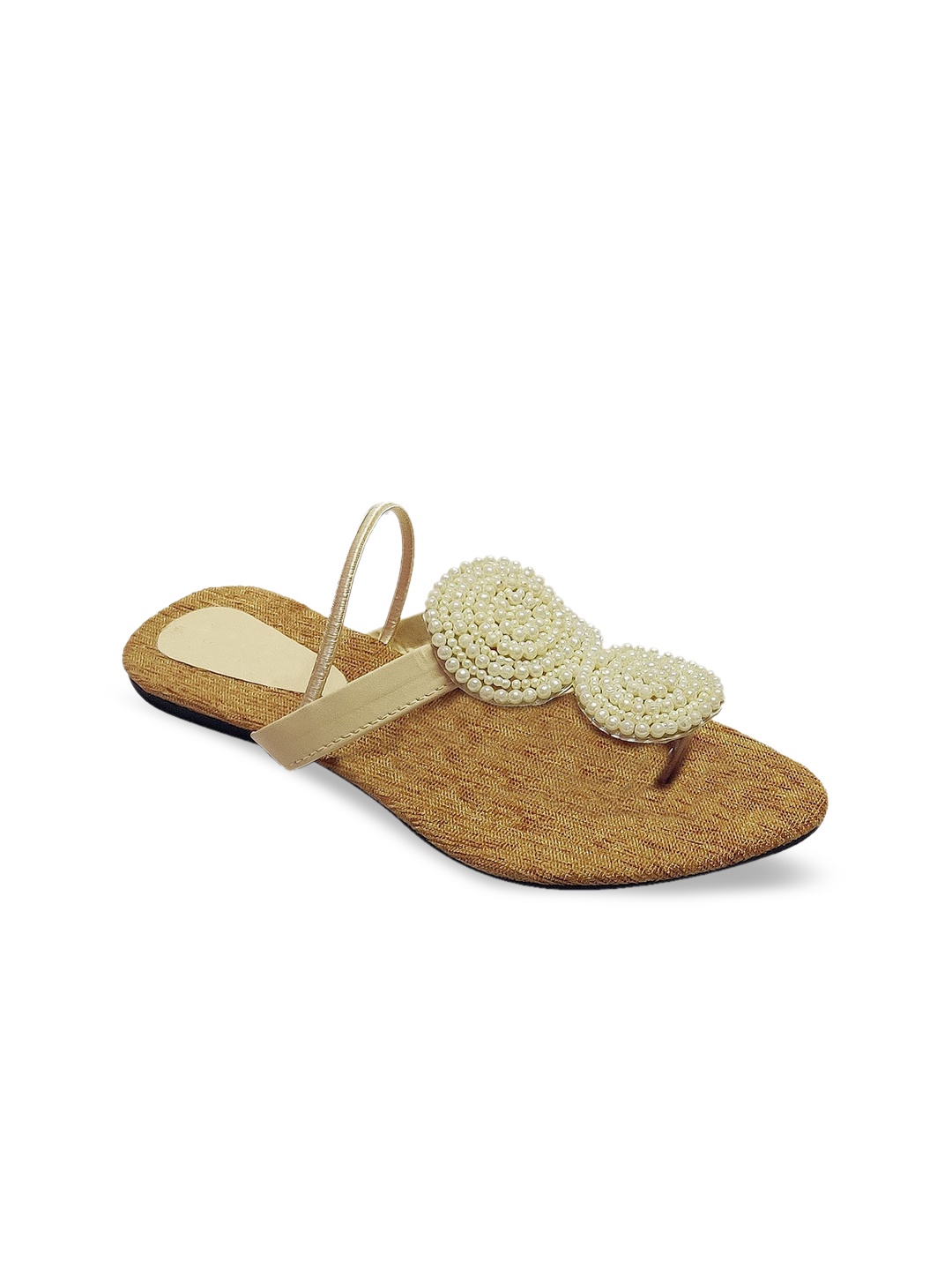 

WOMENS BERRY Women Embellished Open-Toe Flats, Gold