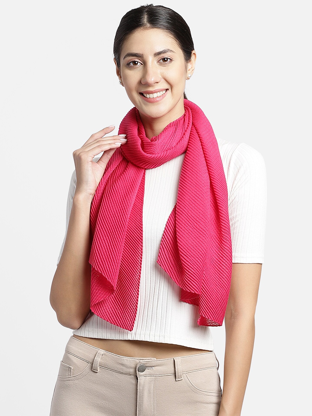 

Aditi Wasan Women Pink Stole