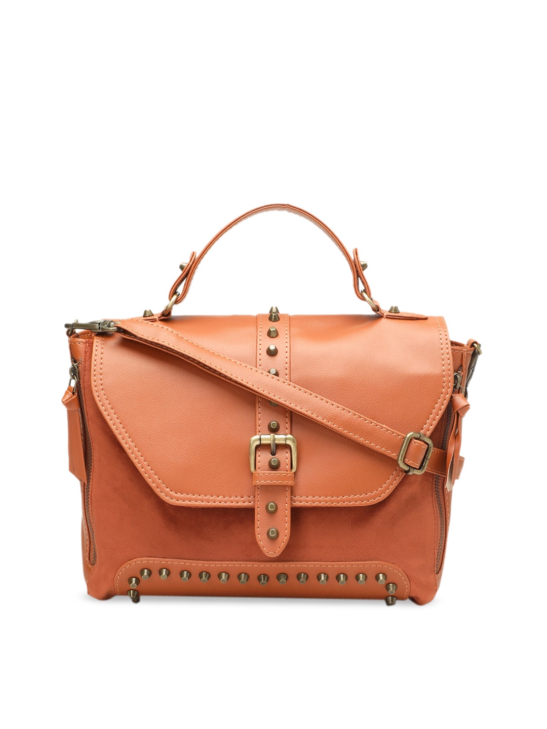 

Clotche Orange Leather Structured Satchel