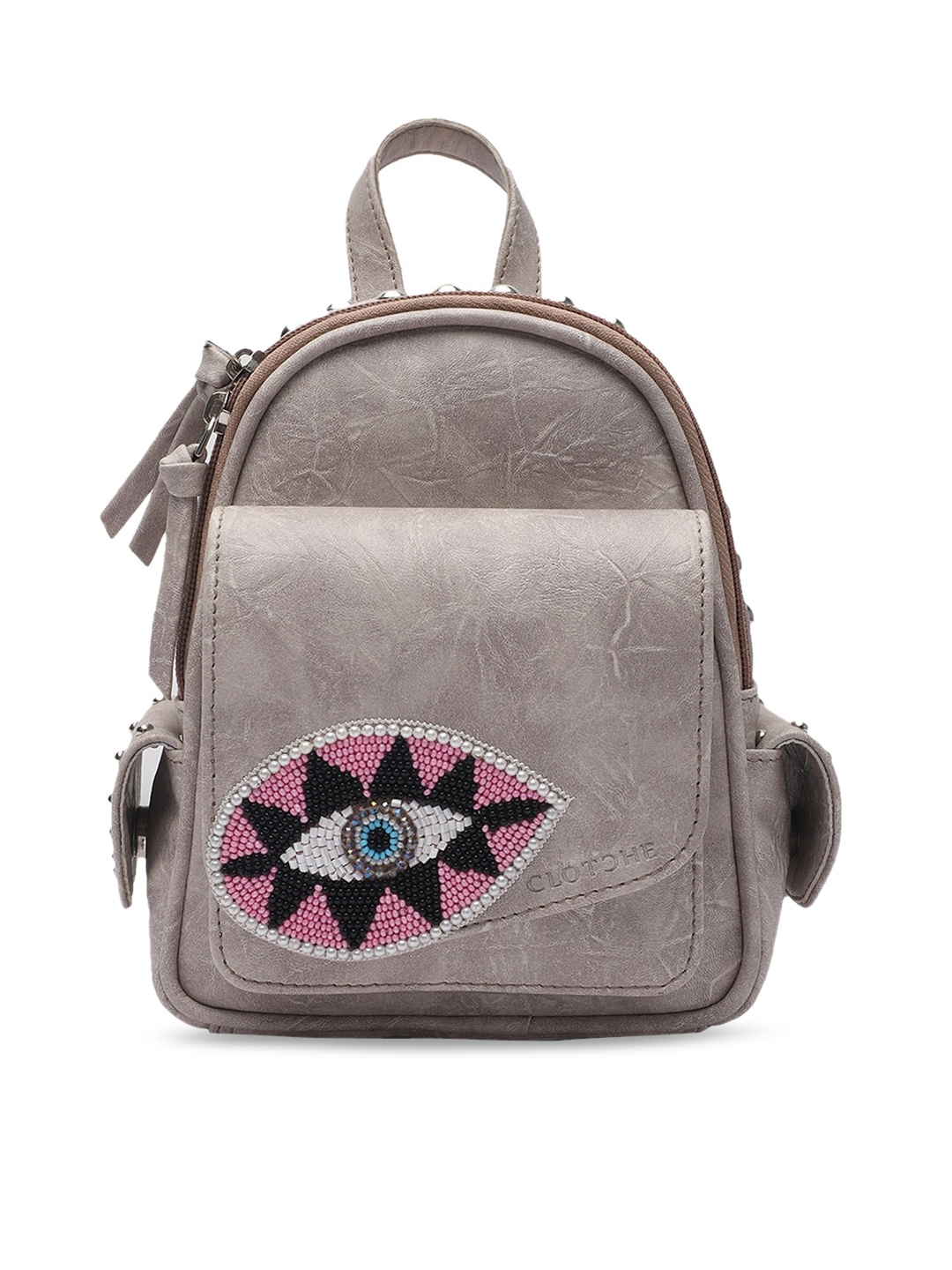 

Clotche Beige Evil Eye Backpack
