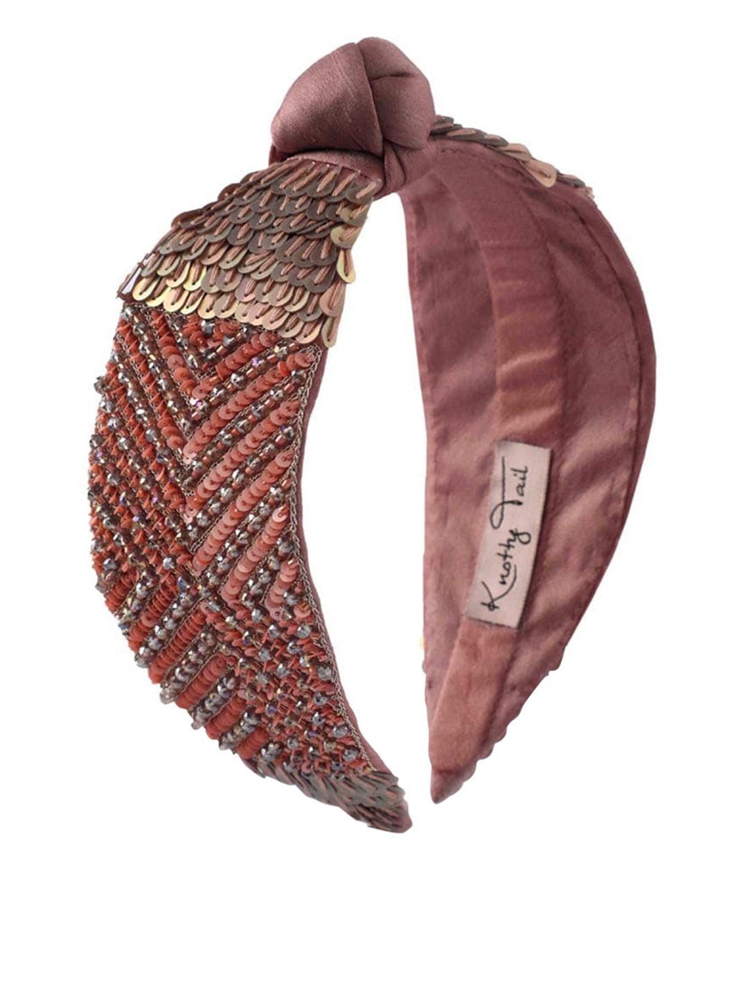 

Knotty Tail Women Brown Embellished Hairband