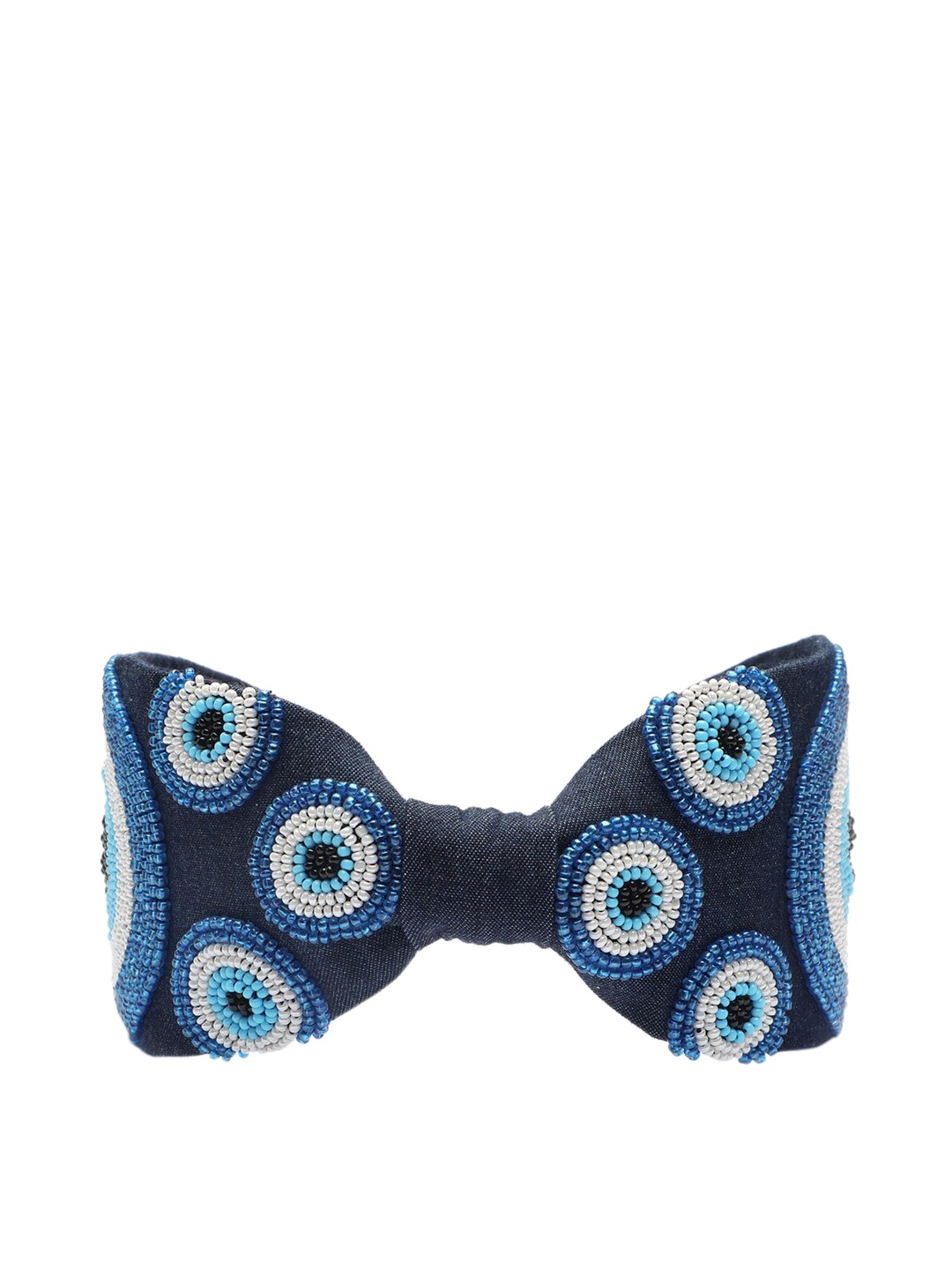 

Knotty Tail Women Blue & White Beaded Hairband