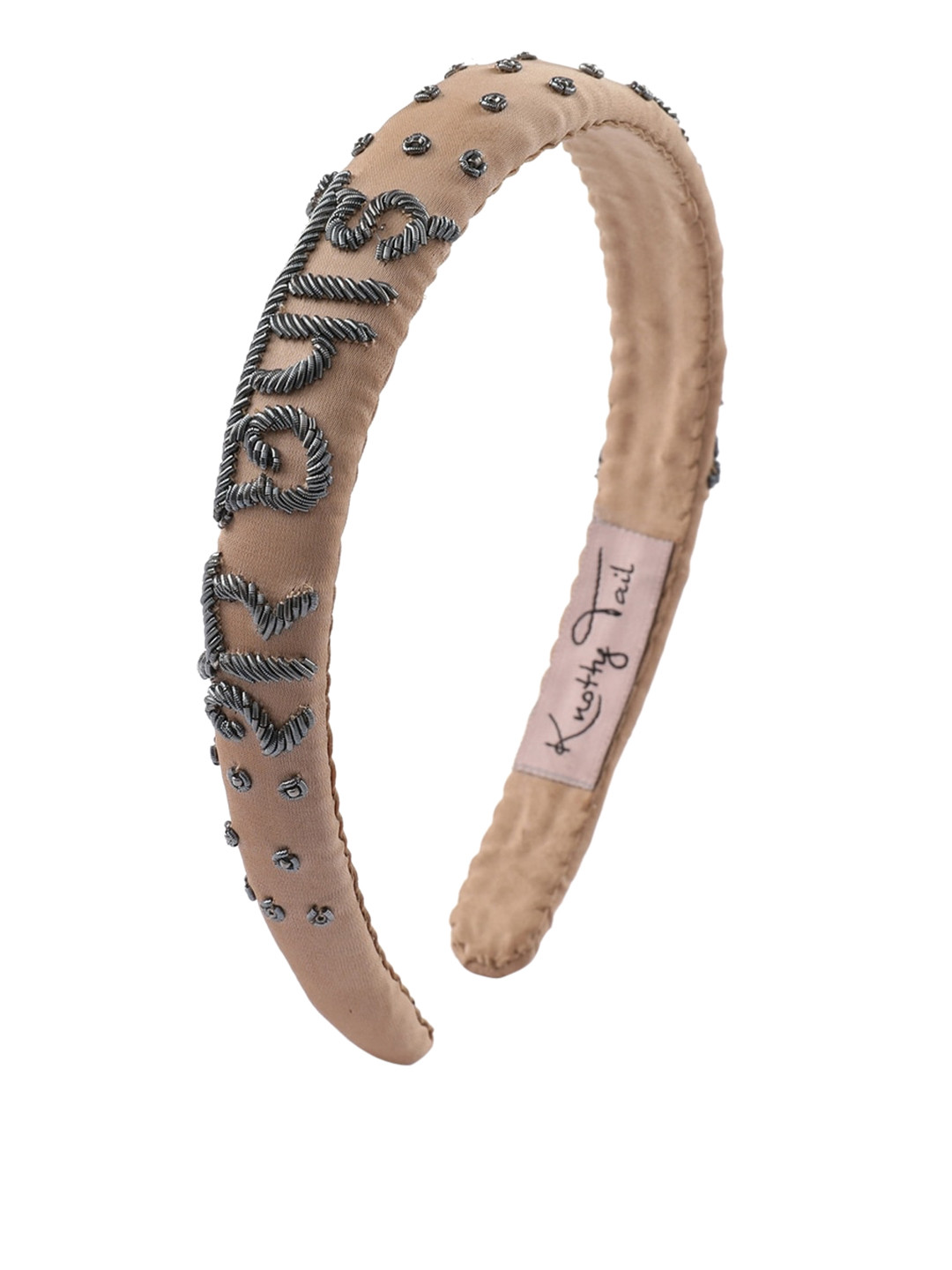 

Knotty Tail Women Brown & Gunmetal-Toned Embellished Hairband