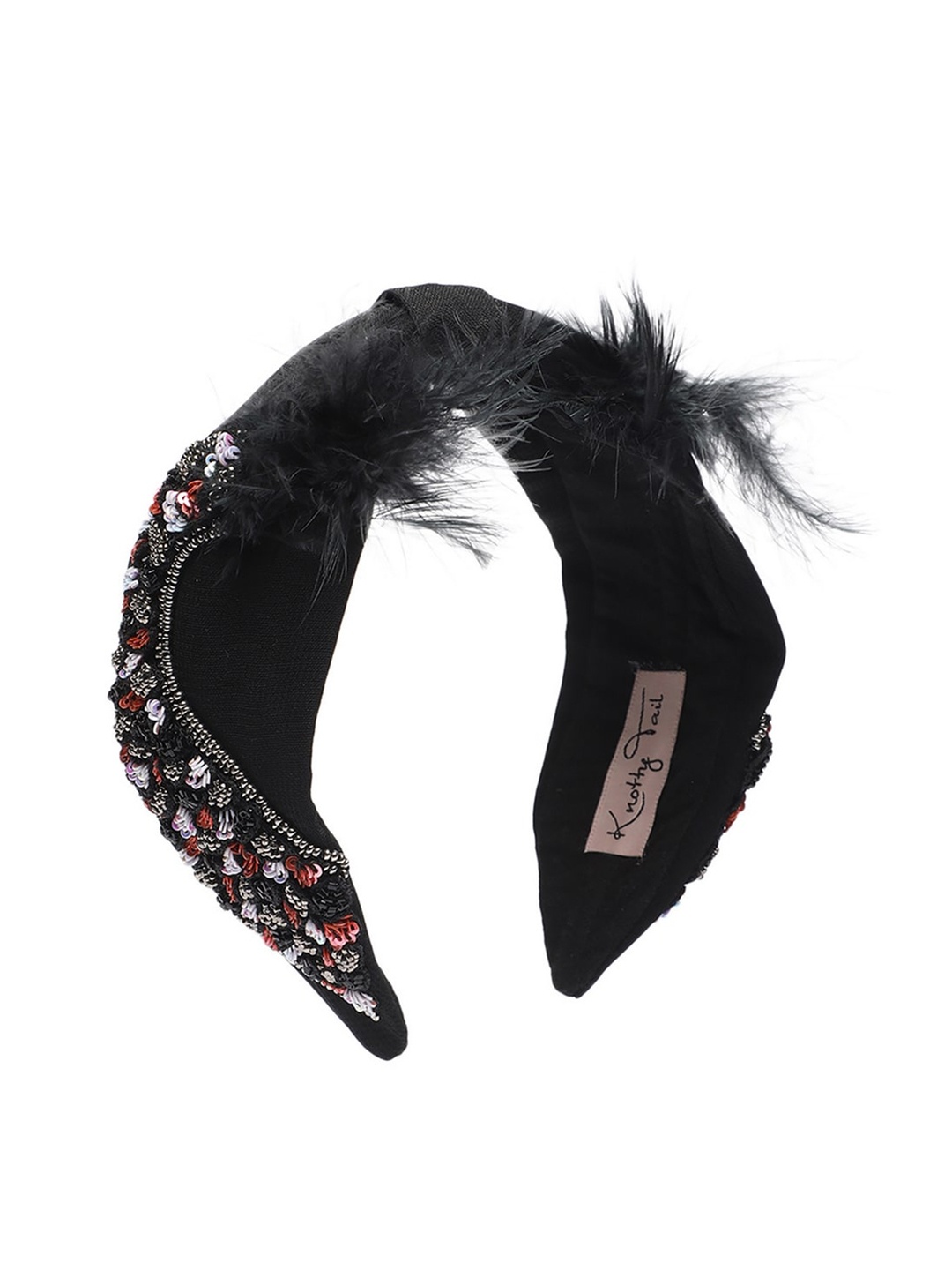 

Knotty Tail Women Black Embellished Hairband