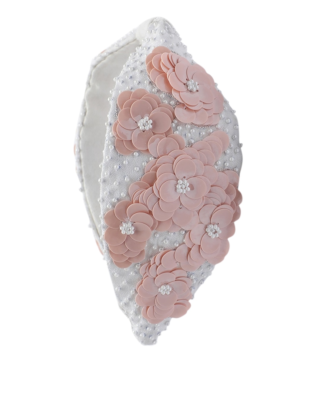 

Knotty Tail Women White & Pink Embellished Hairband