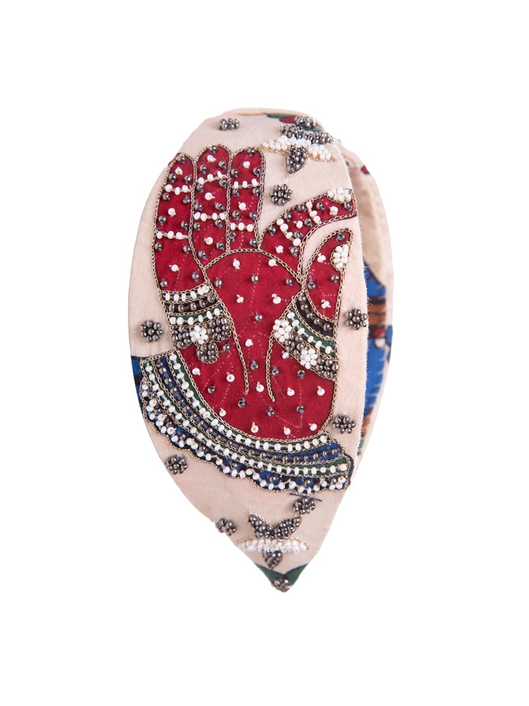 

Knotty Tail Women Multicoloured Beaded Hairband, Multi