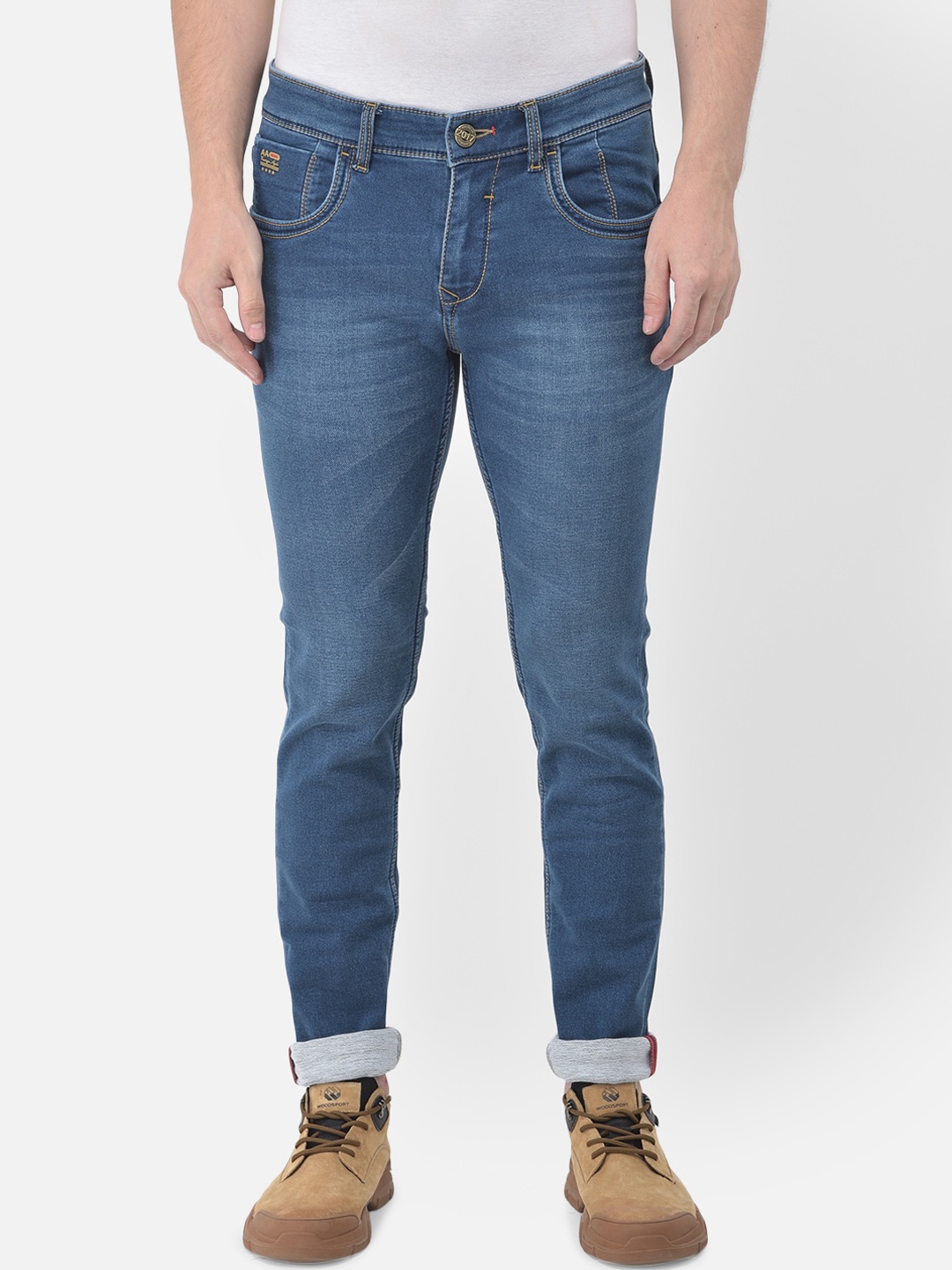 

American Archer Men Blue Skinny Fit Low-Rise Light Fade Stretchable Jeans