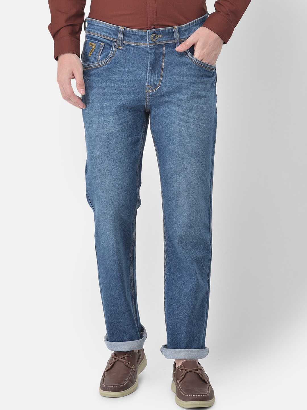 

Canary London Men Blue Straight Fit Light Fade Stretchable Jeans