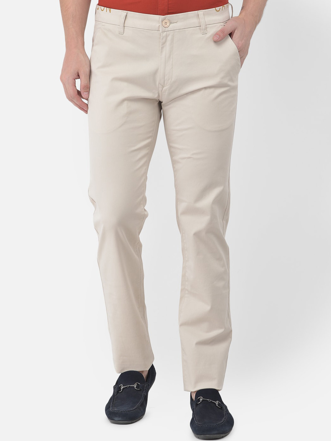 

Canary London Men Beige Slim Fit Trousers