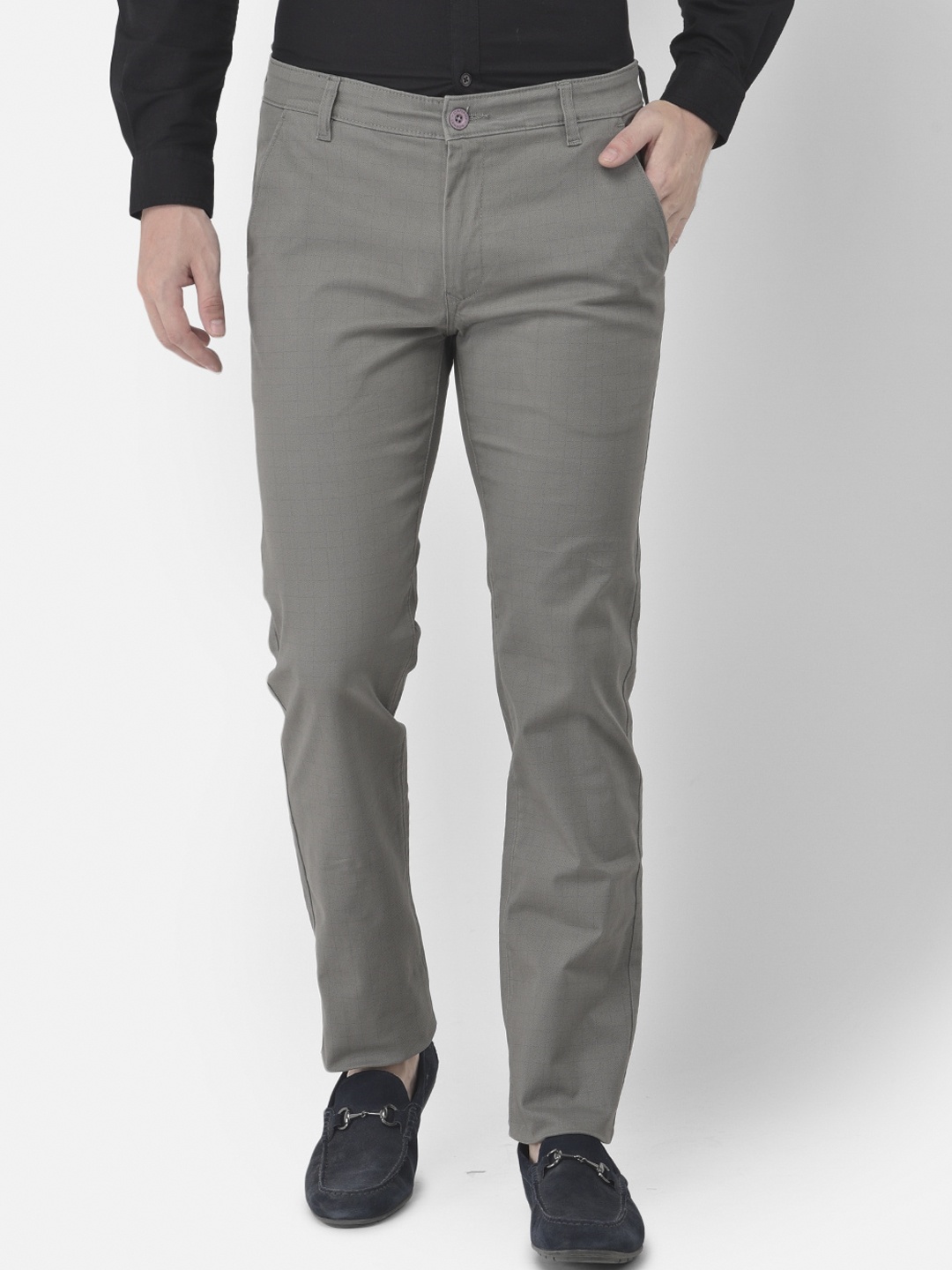 

Canary London Men Charcoal Slim Fit Trousers