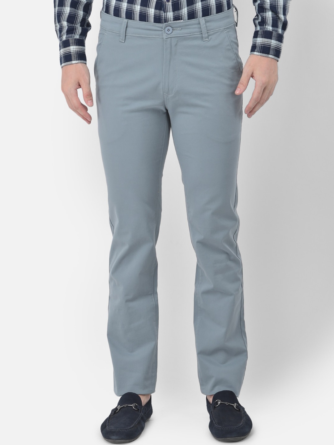 

Canary London Men Grey Slim Fit Trousers