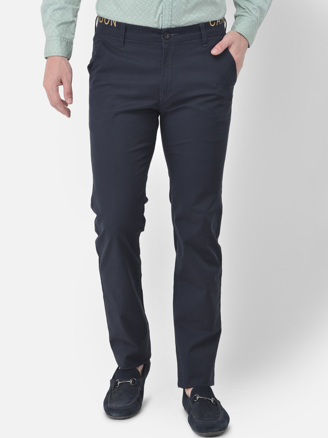 

Canary London Men Navy Blue Slim Fit Formal Trousers