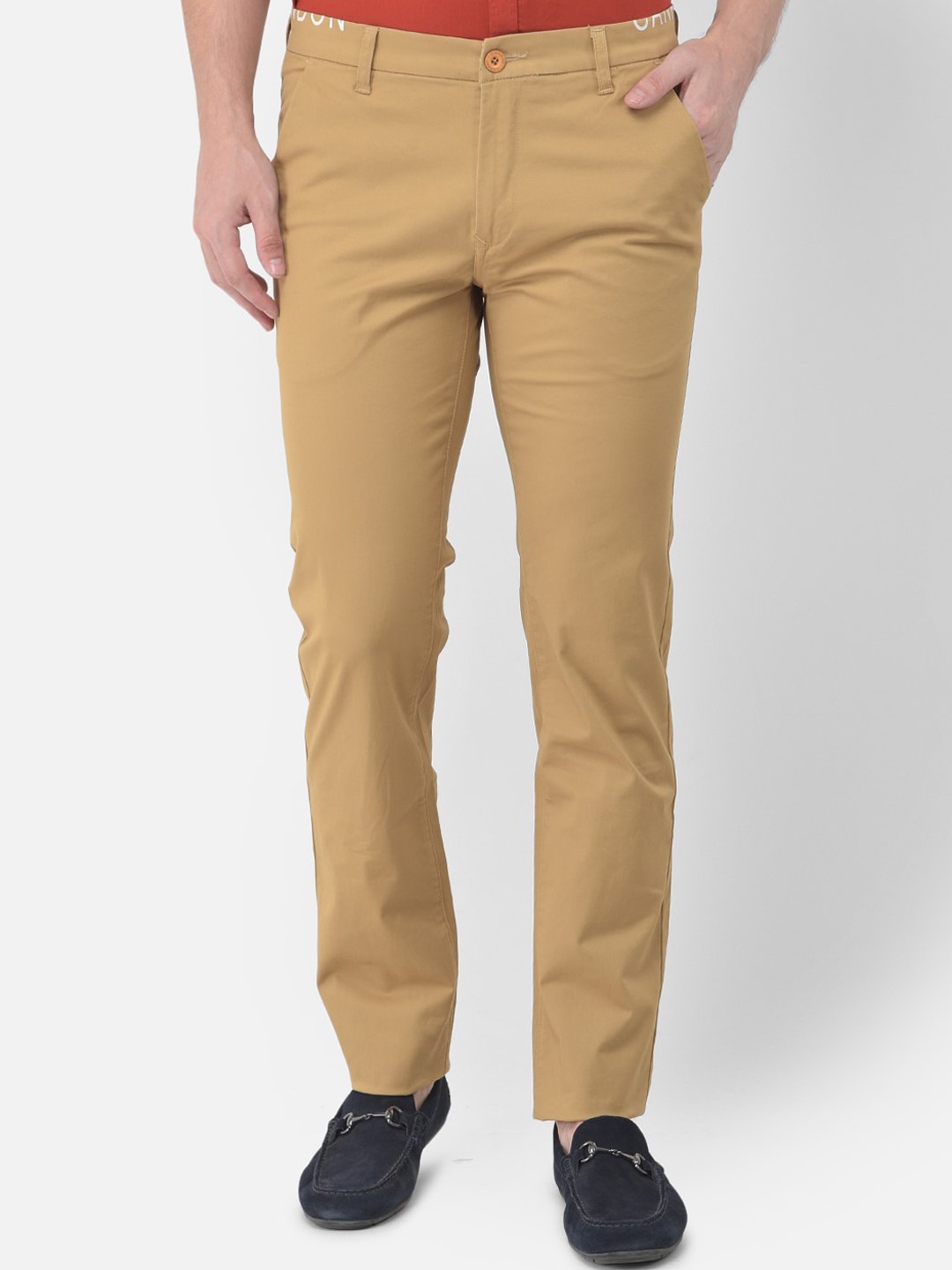 

Canary London Men Khaki Slim Fit Trousers