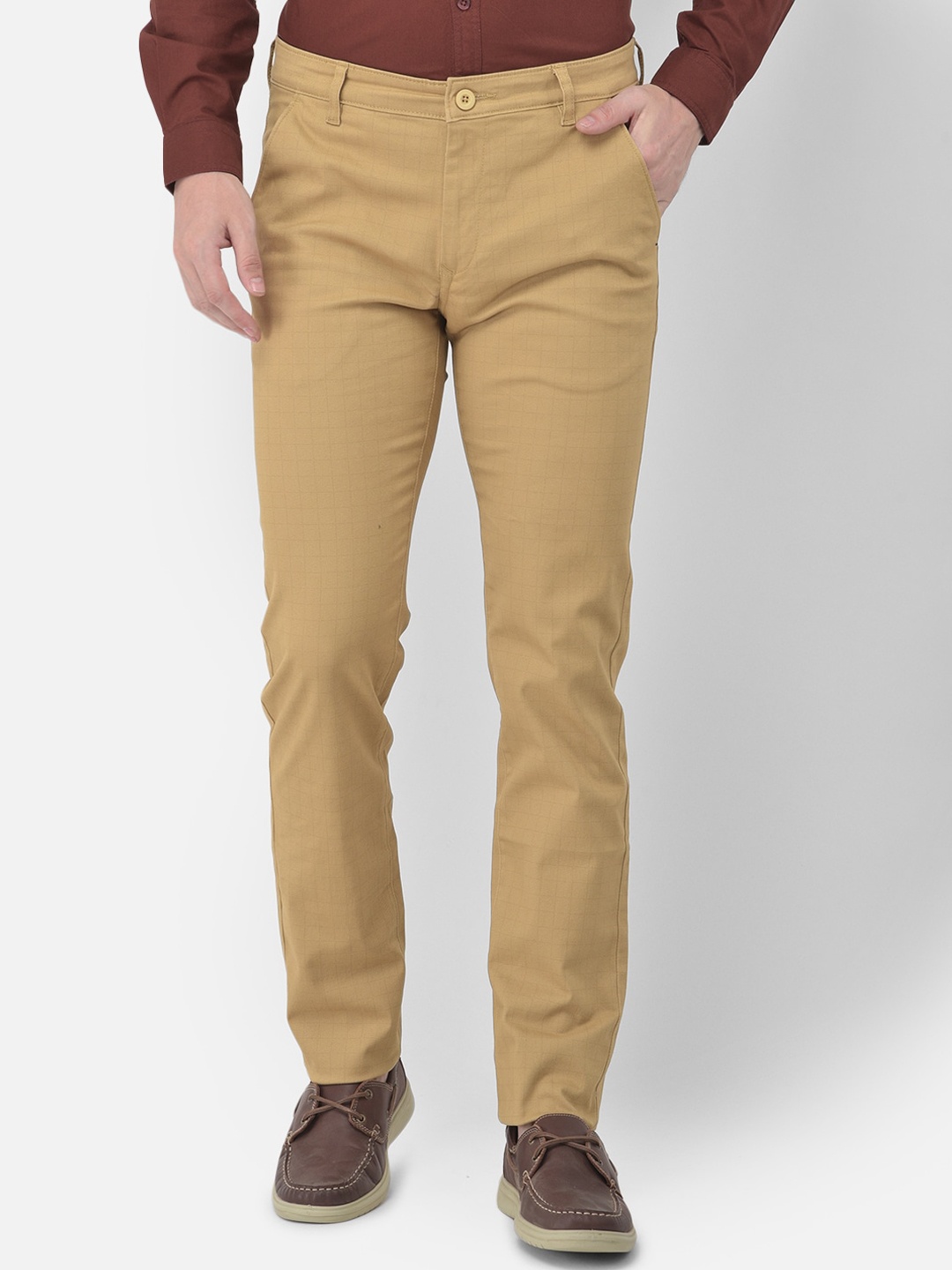 

Canary London Men Mustard Yellow Slim Fit Trousers