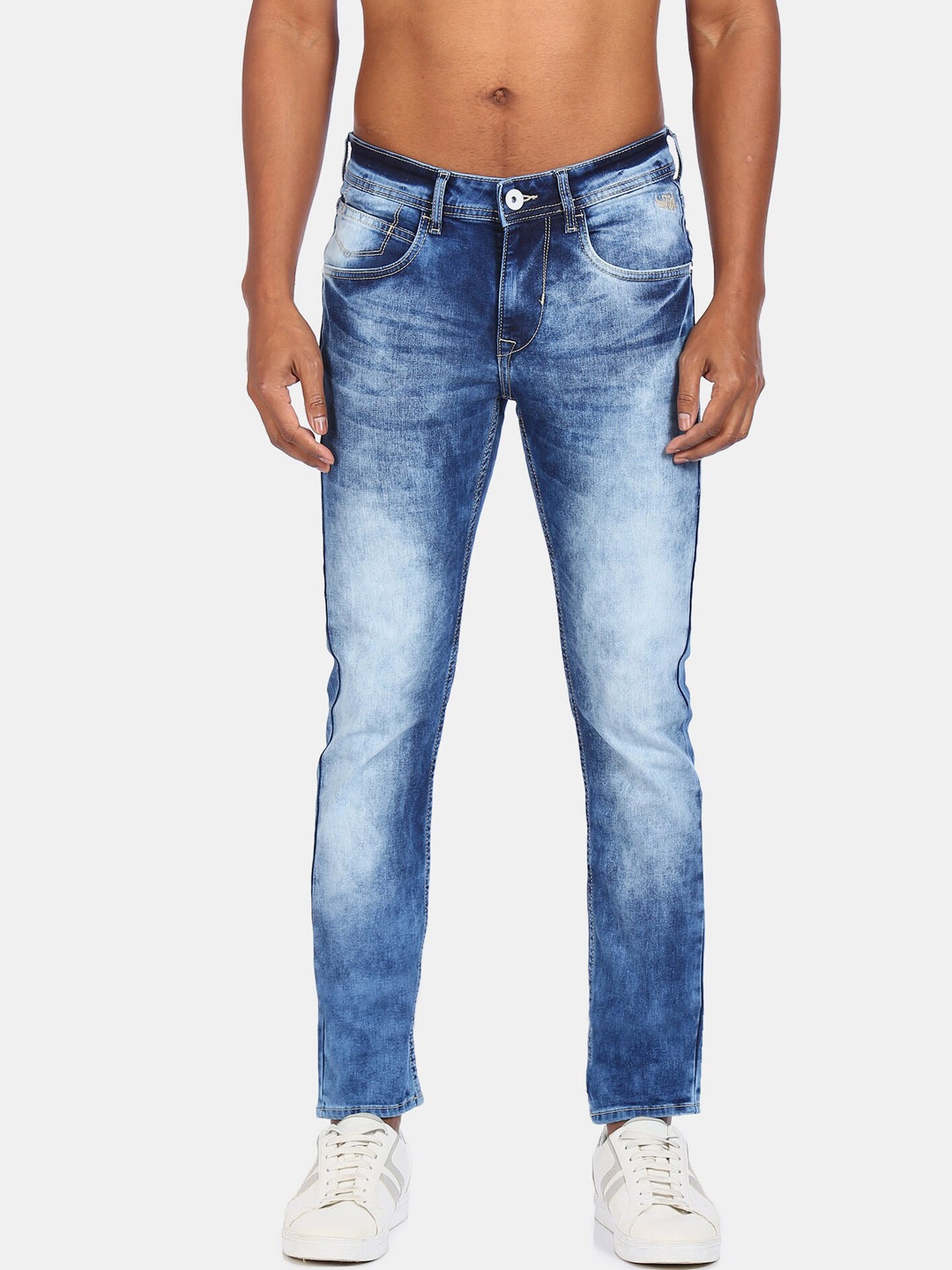 

Flying Machine Men Blue Slim Fit Heavy Fade Stretchable Jeans