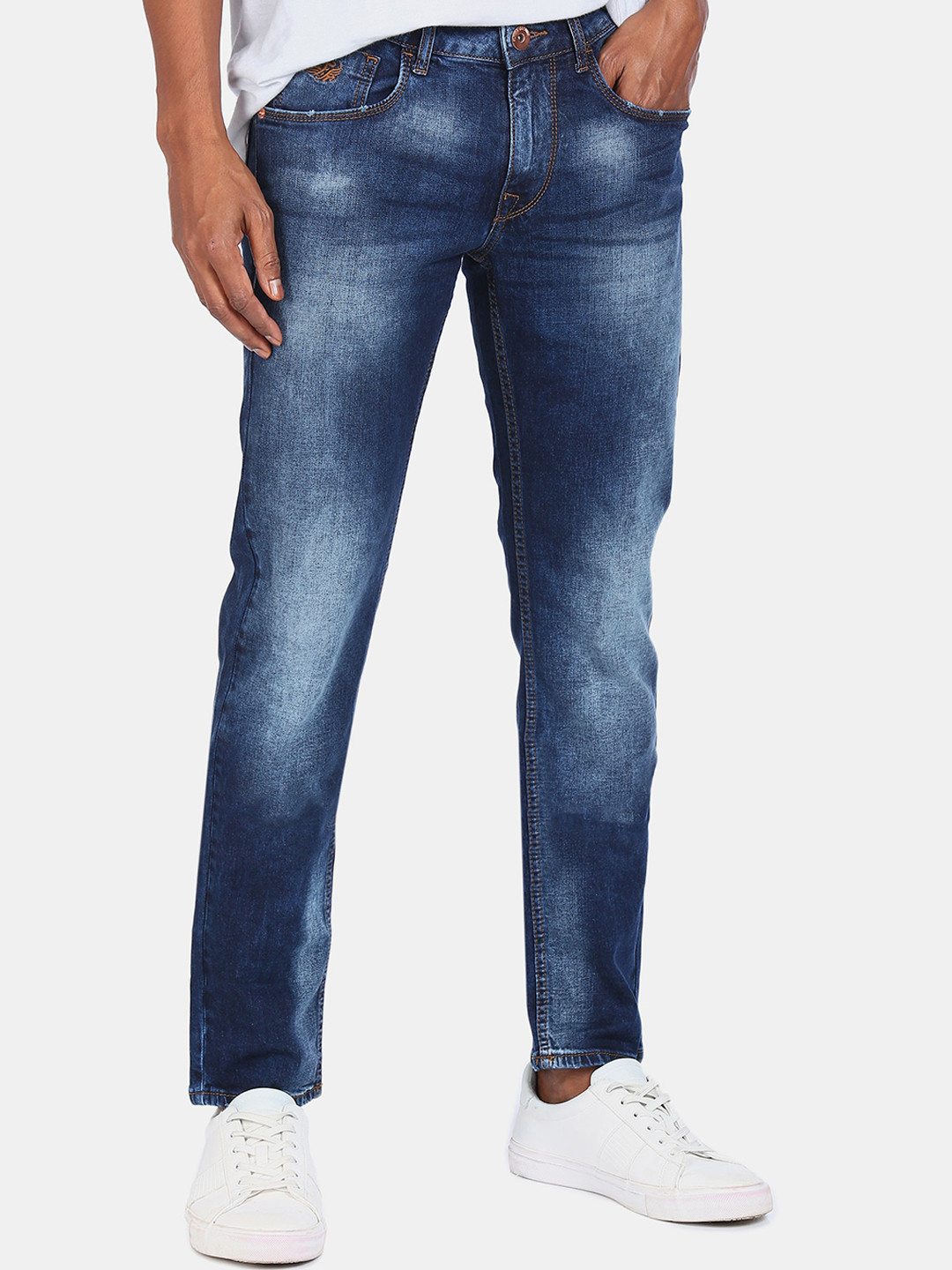 

Flying Machine Men Blue Slim Fit Heavy Fade Jeans