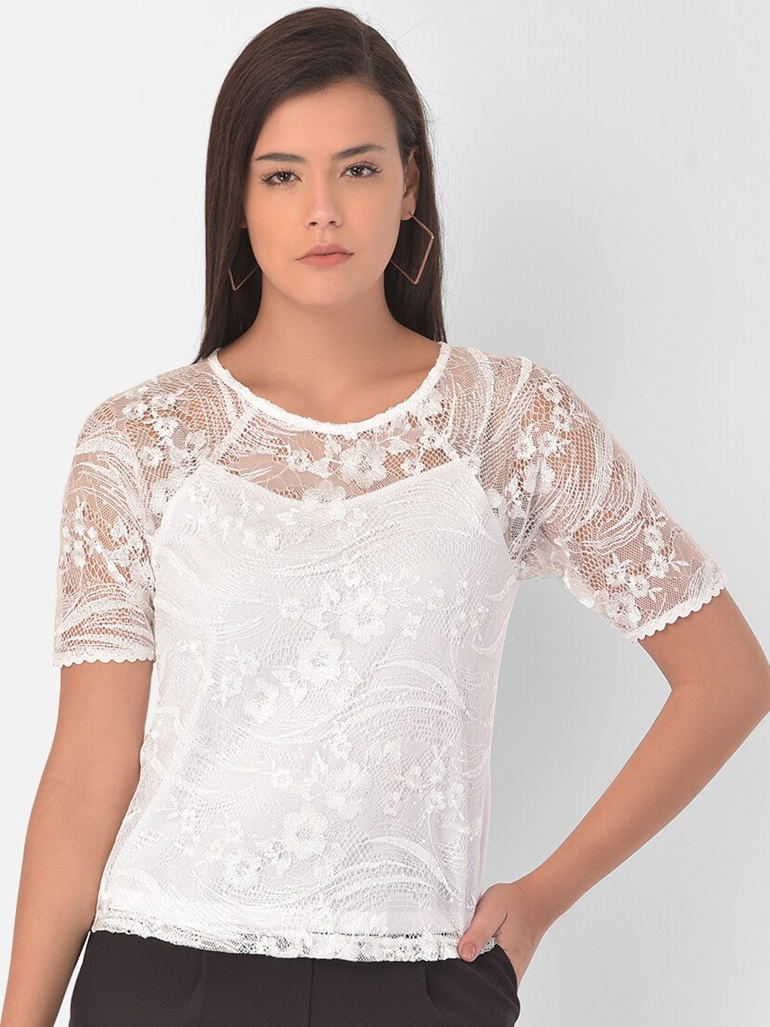 

Latin Quarters Women White Regular Top