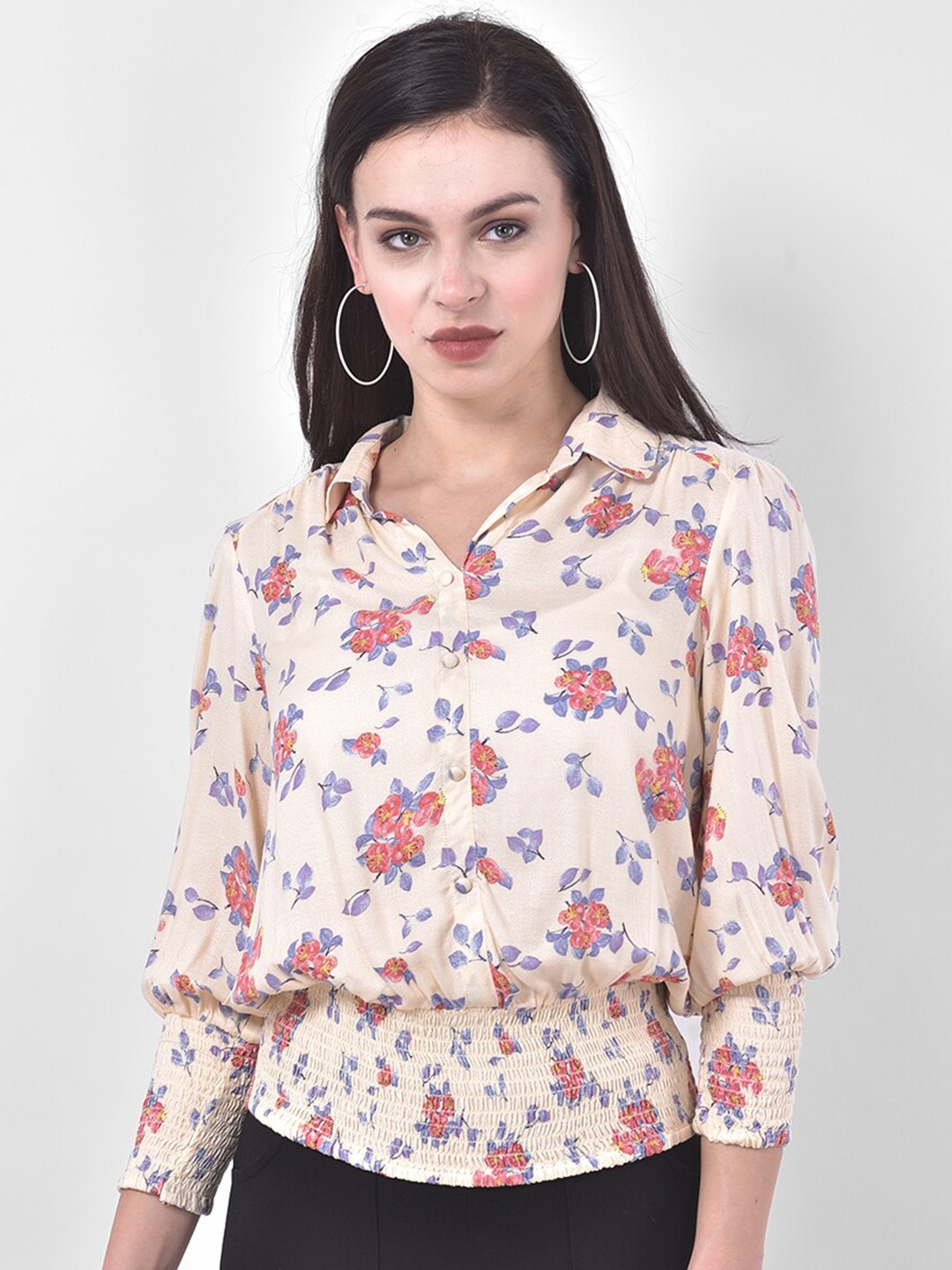 

Latin Quarters Beige Floral Regular Top
