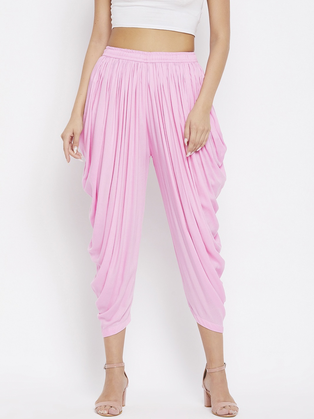 

Clora Creation Women Pink Solid Dhoti Salwar