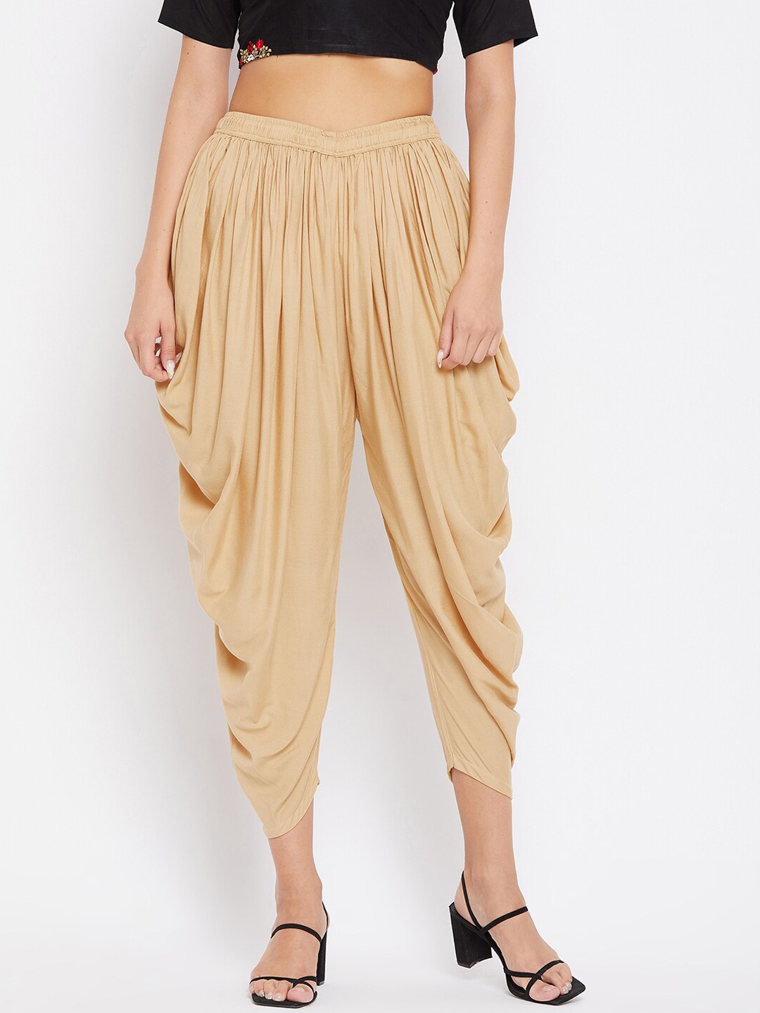 

Clora Creation Women Beige Solid Dhoti Salwar
