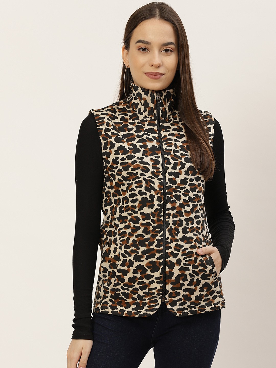 

WISSTLER Women Multicoloured Animal Print Lightweight Tailored Jacket, Multi