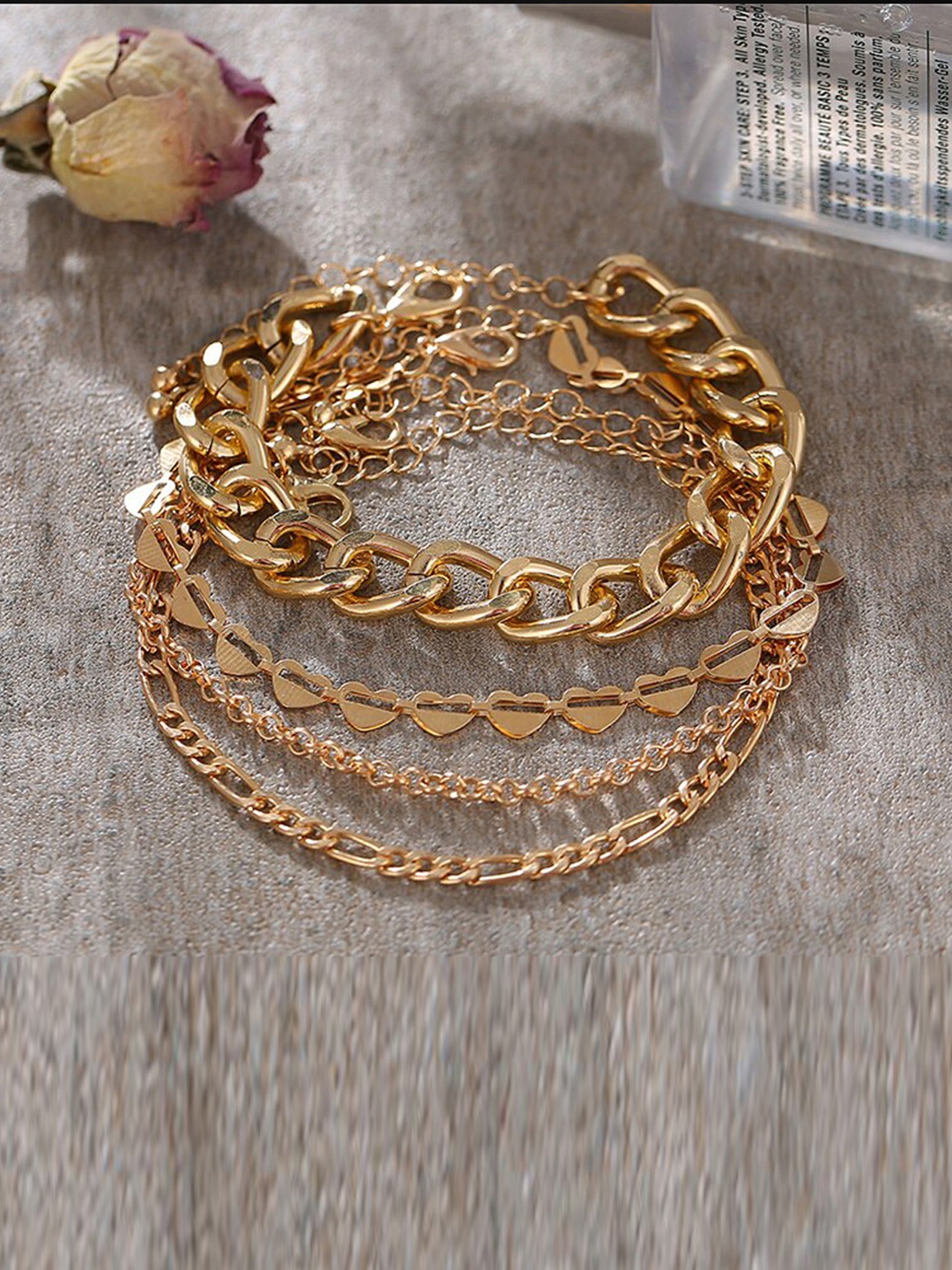 

Jewels Galaxy Set of 4 Gold-Plated Link Chain Bracelets