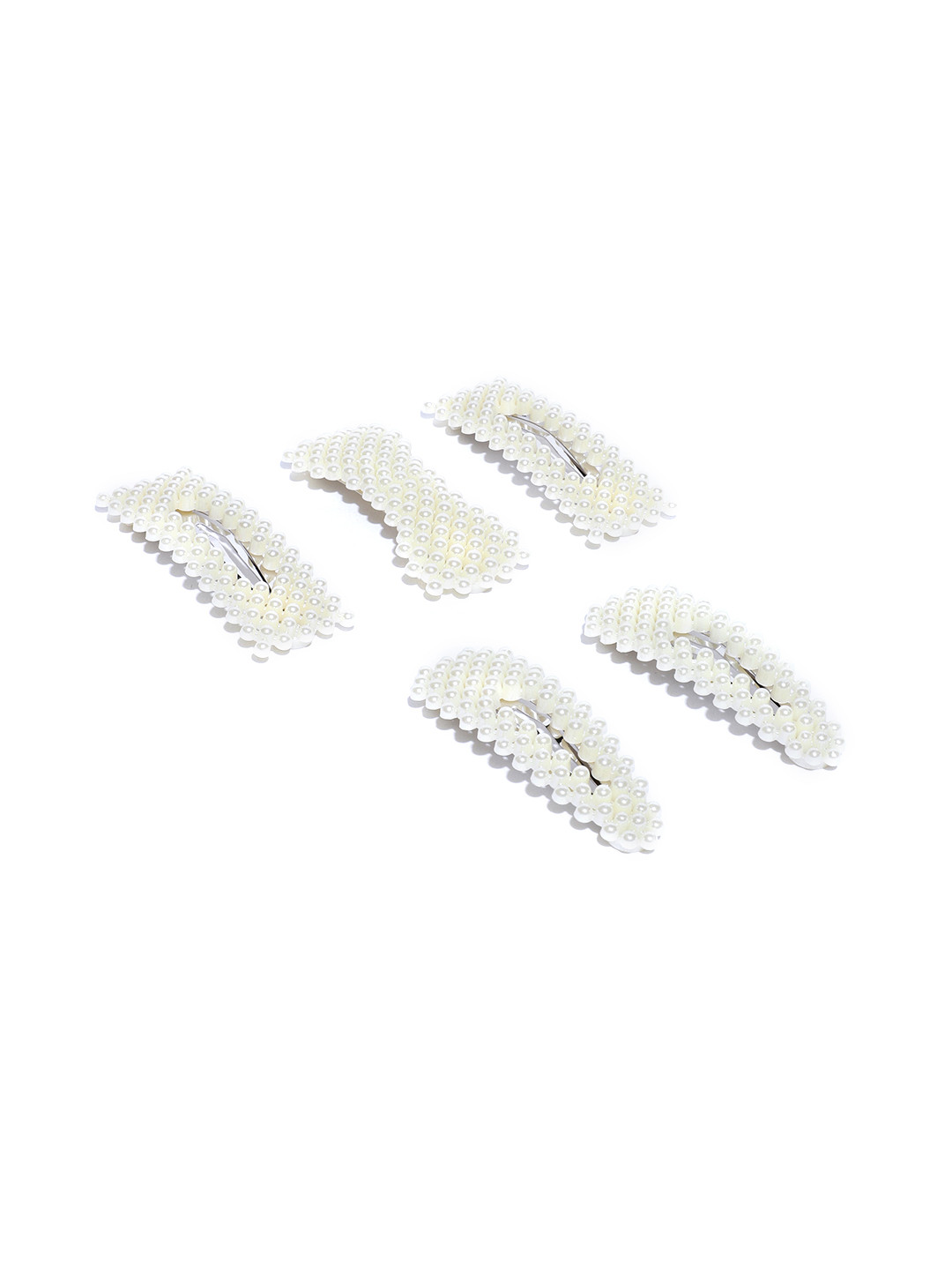

Jewels Galaxy Women White Set of 5 Hair Accessory Set