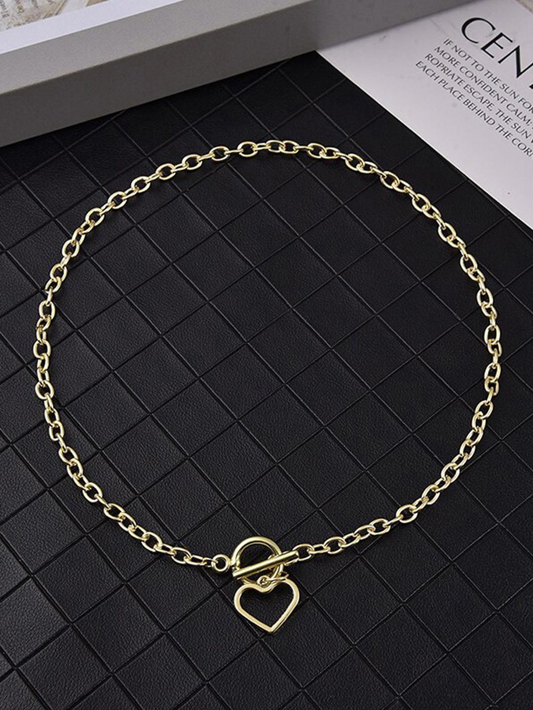 

Jewels Galaxy Gold-Plated Heart-Shaped Necklace