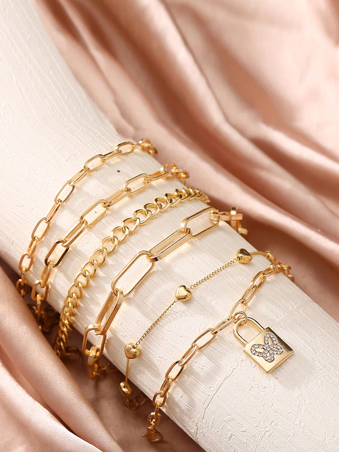 

Jewels Galaxy Set of 6 Gold-Plated Bracelets