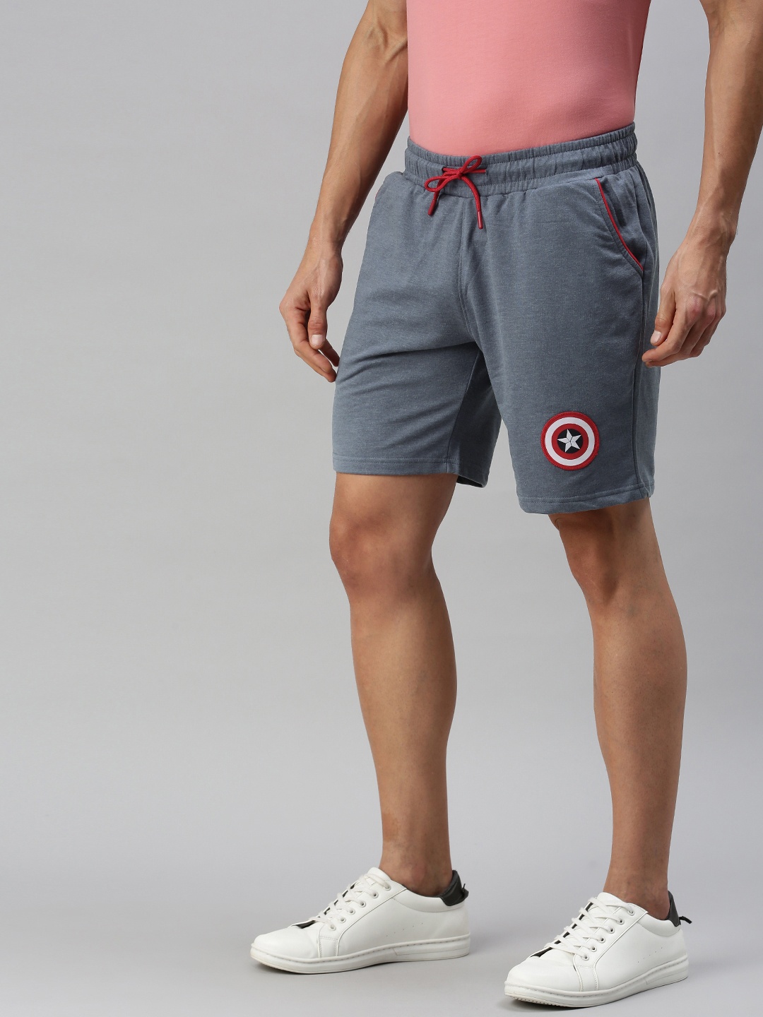 

The Souled Store Men Grey Superhero Printed Captain America Regular Shorts
