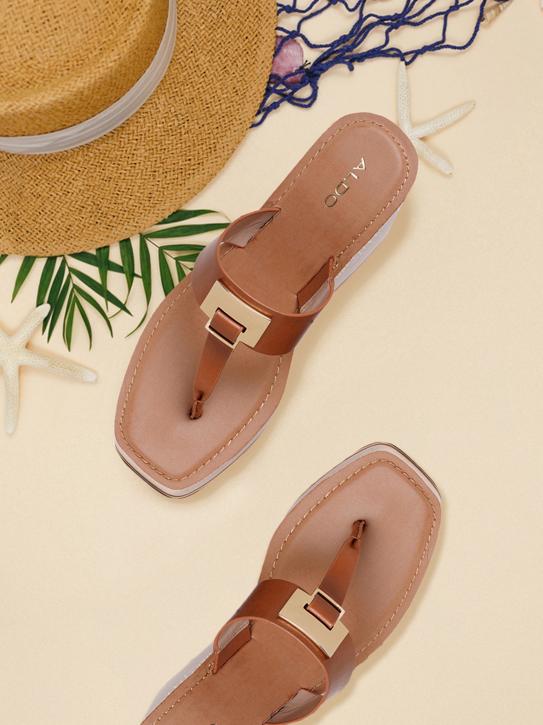 

ALDO Brown Wedge Sandals