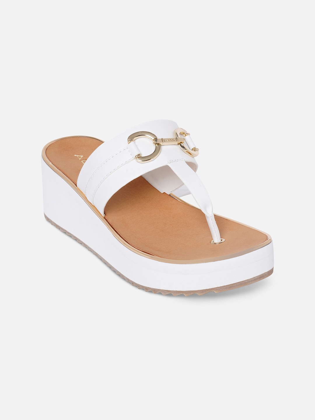 

ALDO White Wedge Sandals with Bows