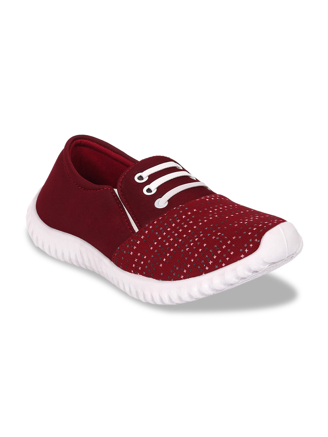

Longwalk Women Red & White Woven Design Sneakers