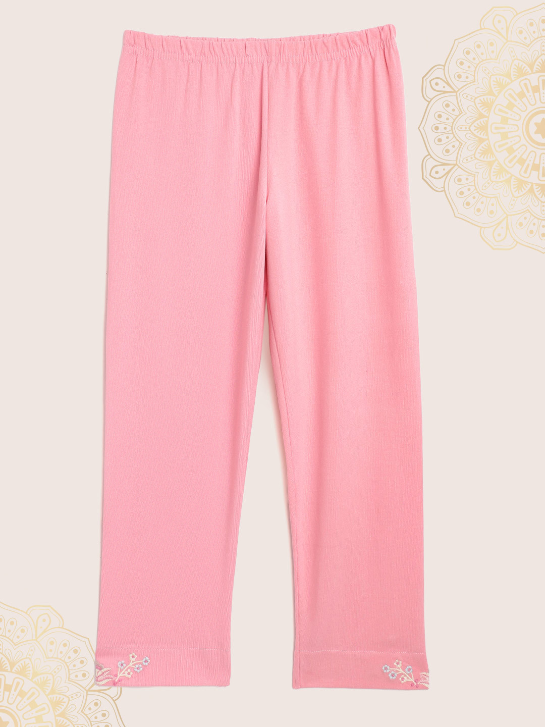 

Biba Girls Peach-Coloured Solid Capris