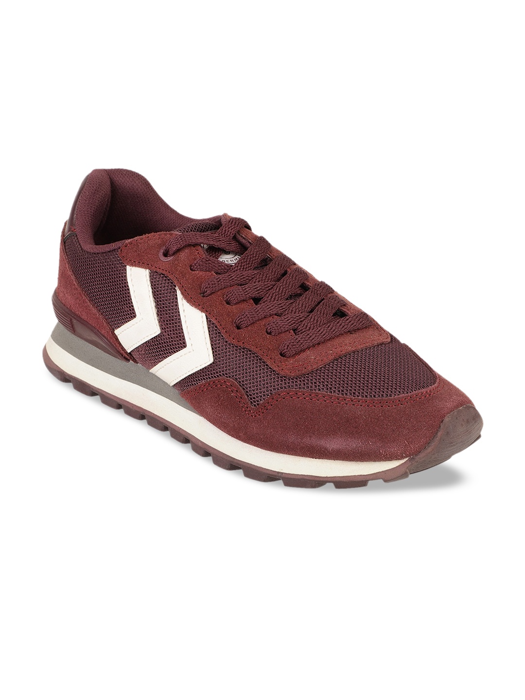 

hummel Unisex Maroon Colourblocked Suede Sneakers