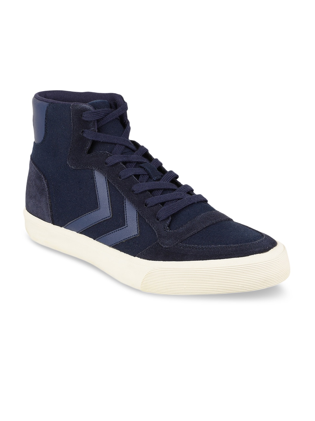 

hummel Unisex Blue Woven Design Suede Sneakers