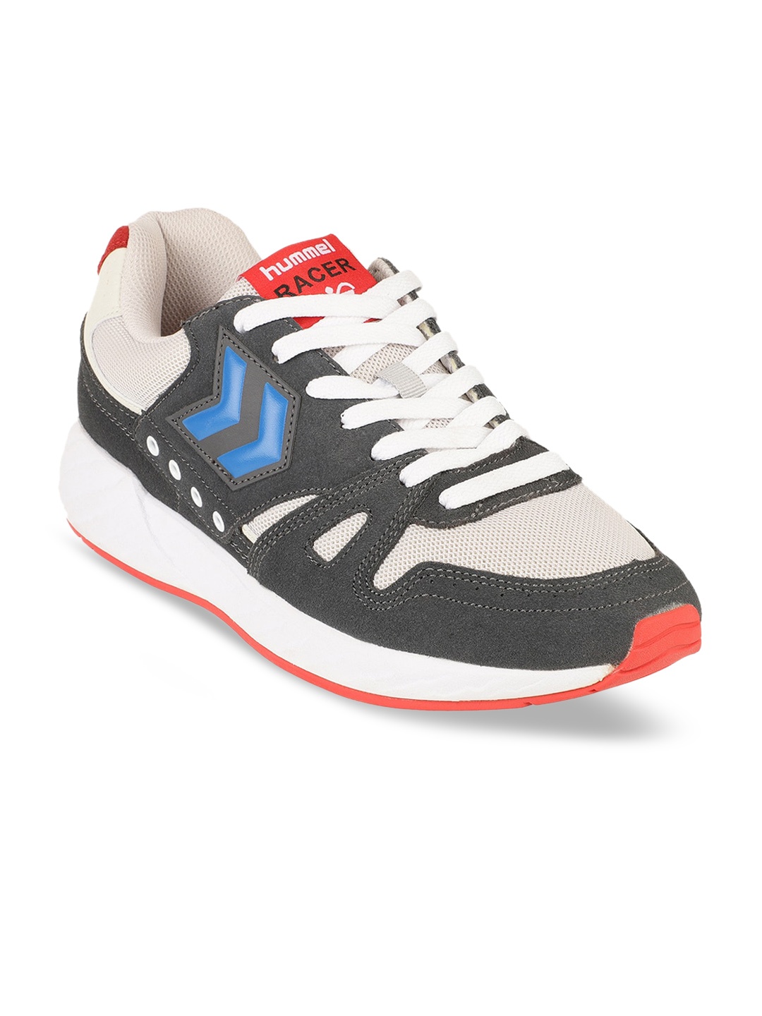 

hummel Unisex Grey Printed Suede Sneakers