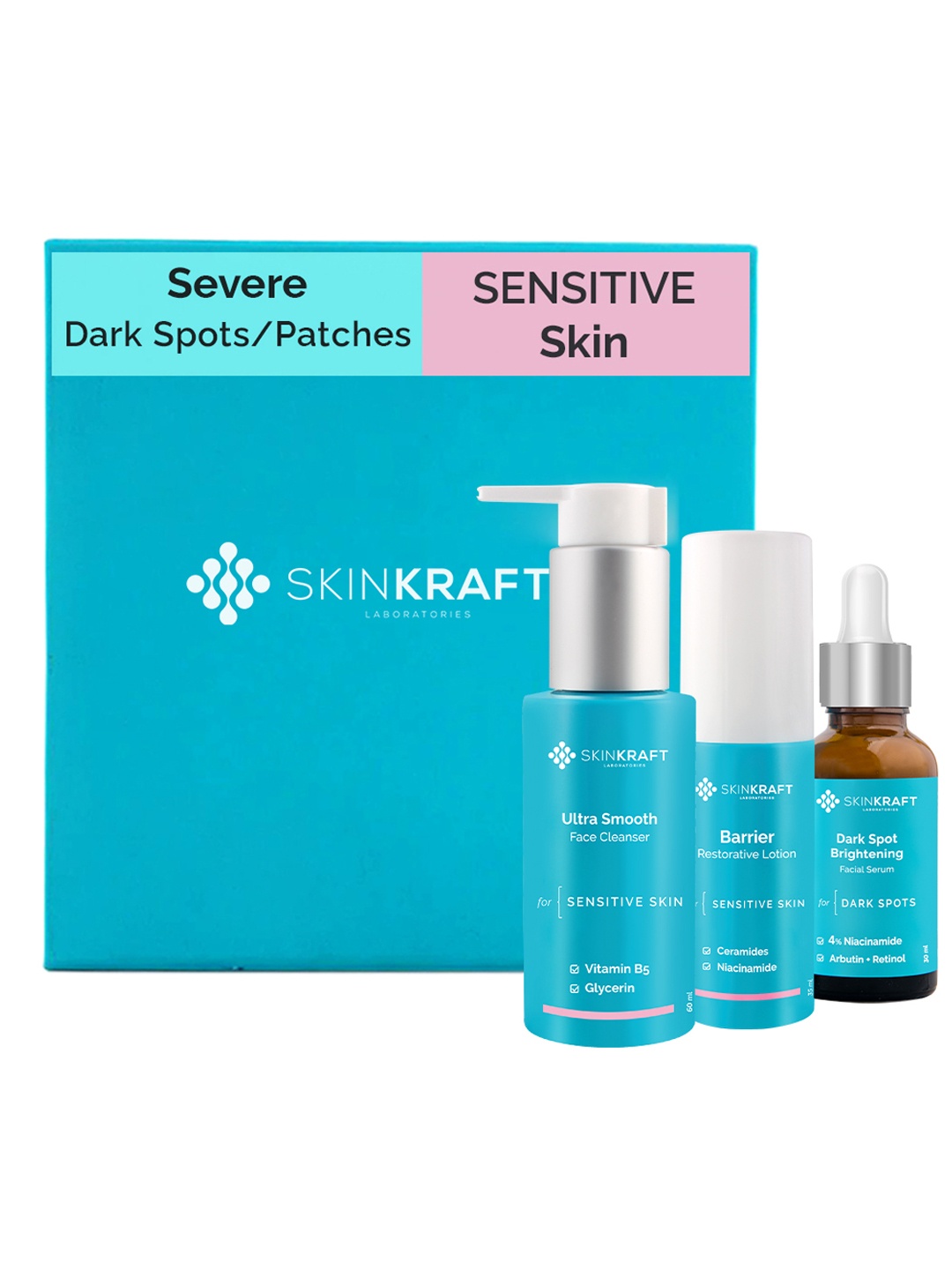 

SkinKraft Customized Severe Dark Spot Removal Kit For Sensitive Skin, Blue