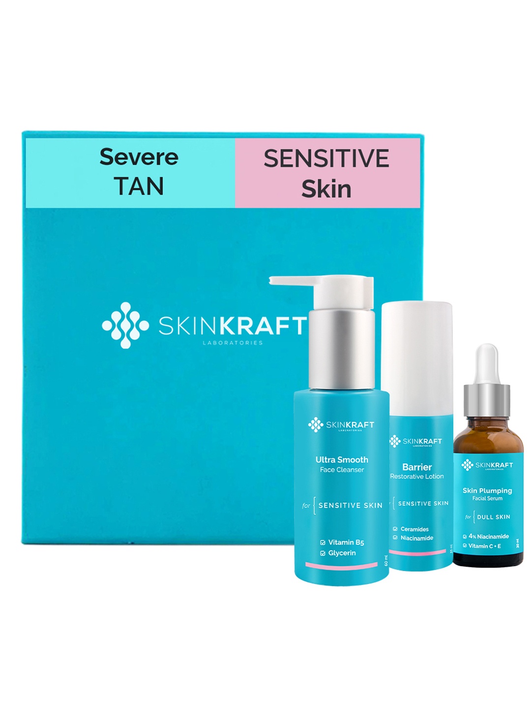 

SkinKraft Customized Severe Tan Removal Facial Kit For Sensitive Skin, Blue