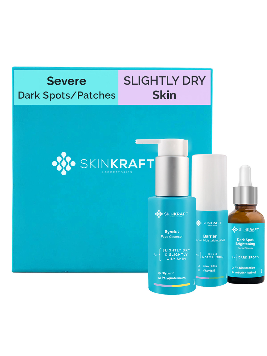 

SKINKRAFT Customized Severe Dark Spot Removal Kit For Slightly Dry Skin, Transparent