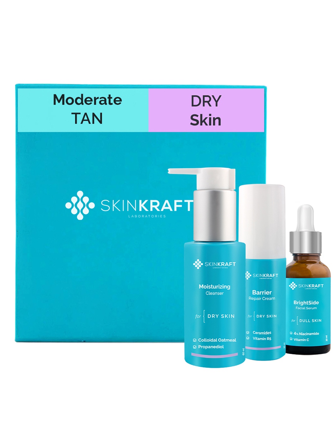 

SKINKRAFT Set of 3 Customized Moderate Tan Removal Facial Kit For Dry Skin, Transparent