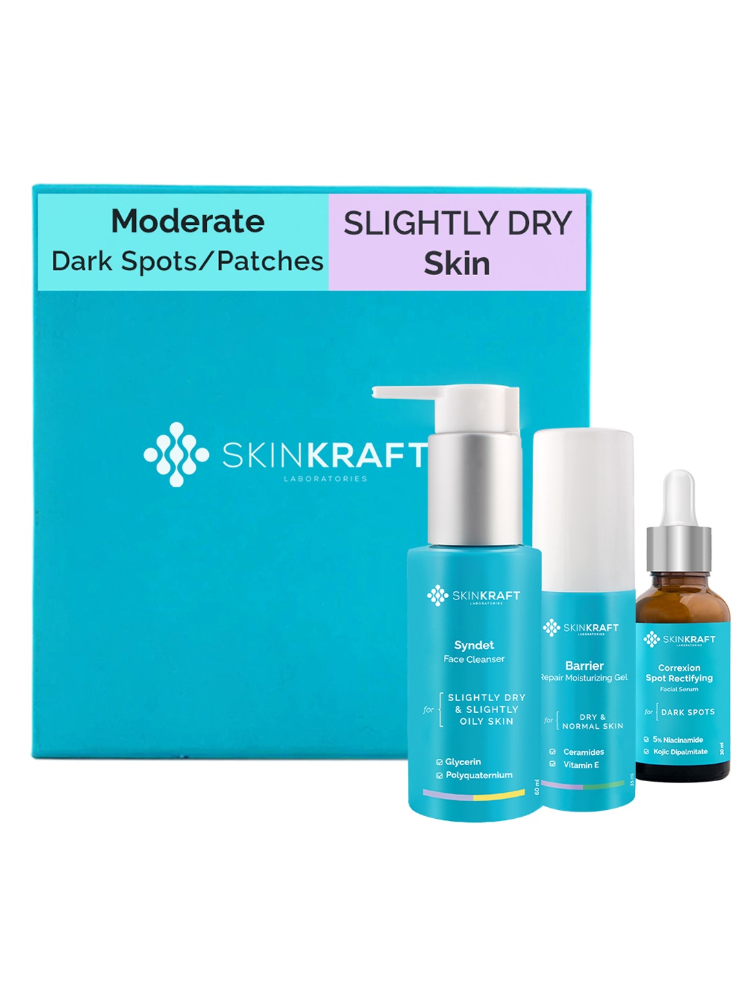 

SKINKRAFT Customized Moderate Dark Spot Removal Kit For Slightly Dry Skin, Blue