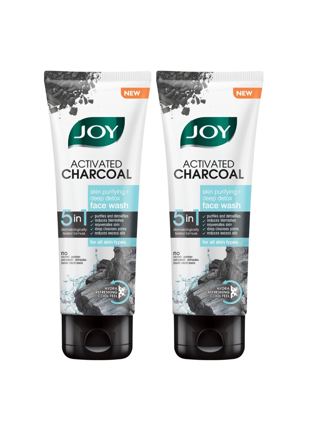 

JOY Set of 2 Charcoal Face Wash For Oil Control & Dirt Removal - 100ml Each, Black