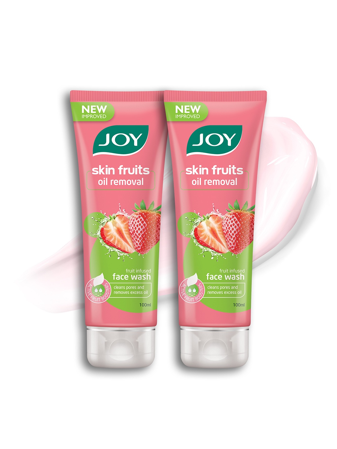 

JOY Set of 2 Skin Fruits Oil Removal Strawberry Face Wash - 100ml Each, Pink