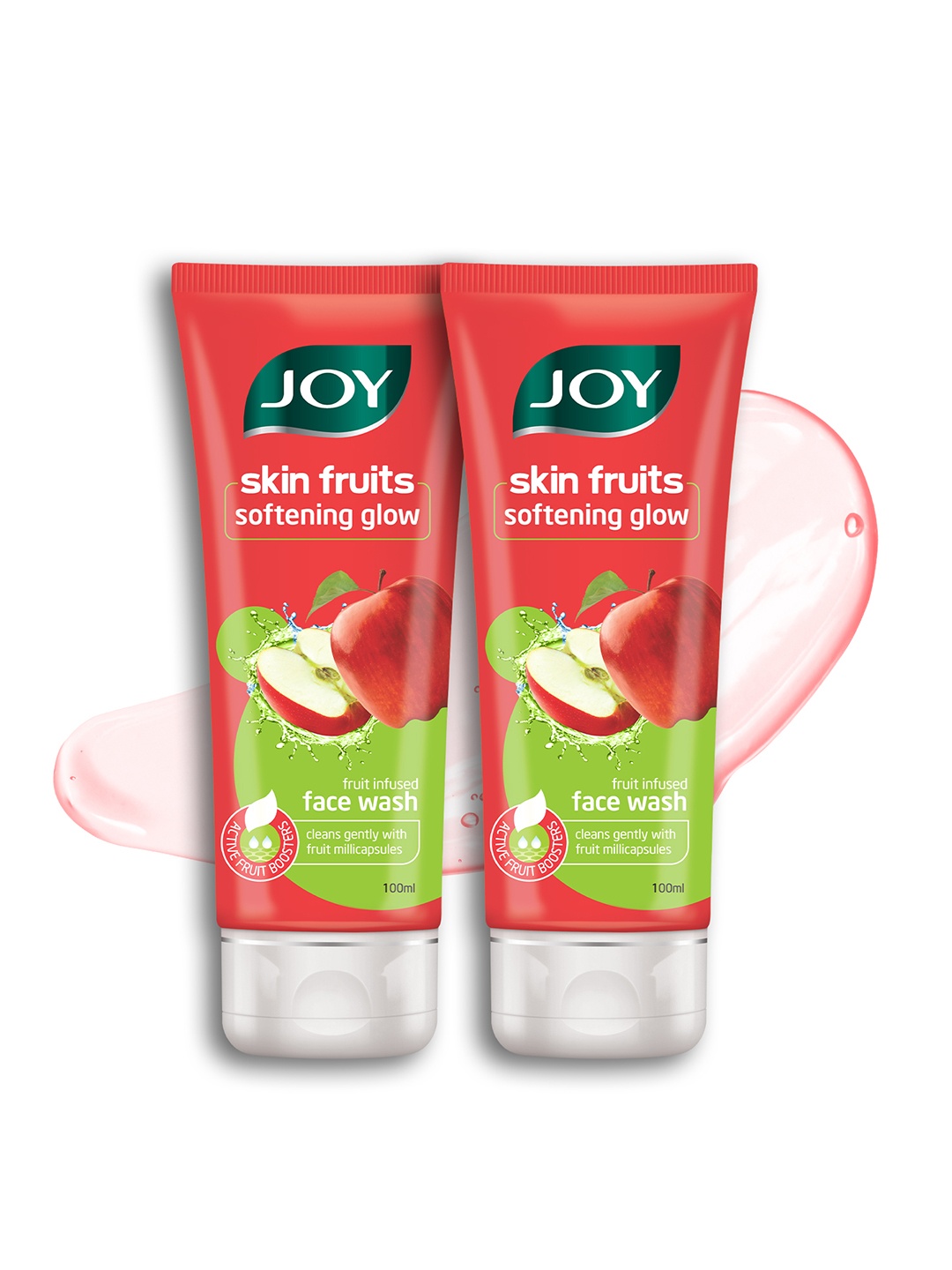 

JOY Set of 2 Skin Fruits Softening Glow Apple Face Wash - 100 ml Each, Red